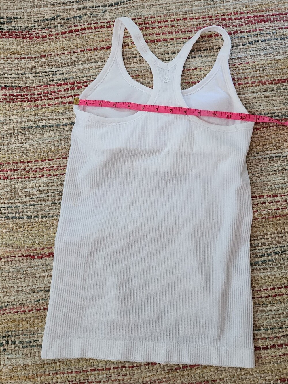 Lululemon Atletica Ebb To Street White Racerback Yoga Tank Top Size 6 - Picture 6 of 7